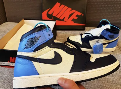 PK God Batch Air Jordan 1 Retro High Obsidian UNC 555088-140 review E*** 01