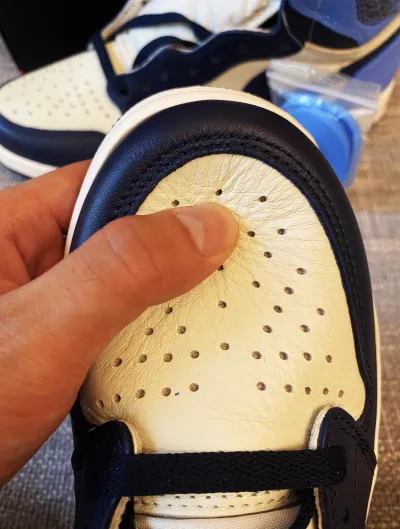 PK God Batch Air Jordan 1 Retro High Obsidian UNC 555088-140 review E*** 06