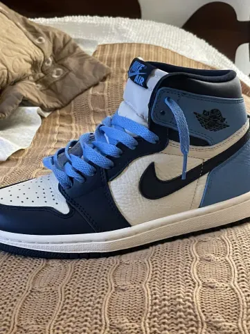 PK God Batch Air Jordan 1 Retro High Obsidian UNC 555088-140 review I*** 00