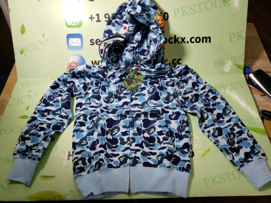 BAPE ABC Camo Shark Zip Hoodie Blue 1J70-314-001 review K*** 00