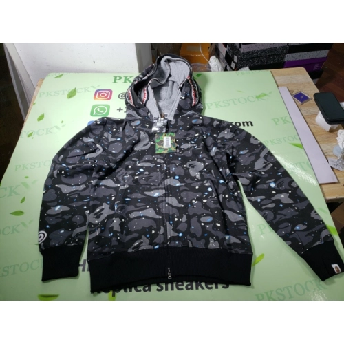 BAPE Space Camo Shark WGM Full-Zip Hoodie Black  review 
