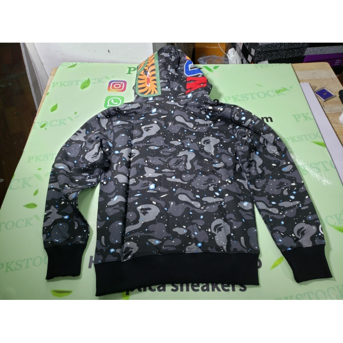 BAPE Space Camo Shark WGM Full-Zip Hoodie Black  review R*** 02