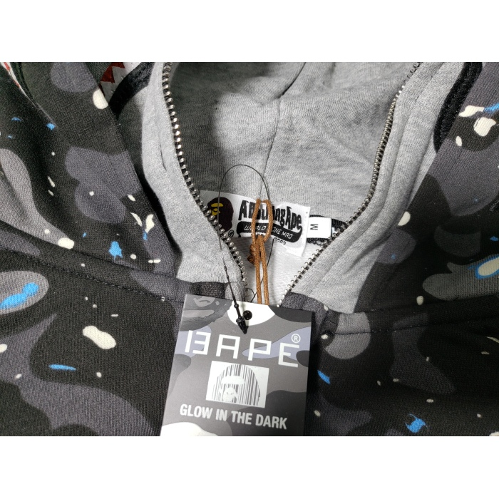 BAPE Space Camo Shark WGM Full-Zip Hoodie Black  review R*** 03