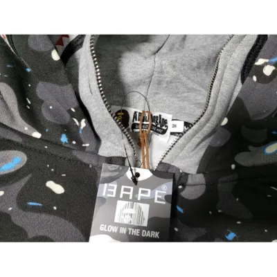 BAPE Space Camo Shark WGM Full-Zip Hoodie Black  review R*** 02