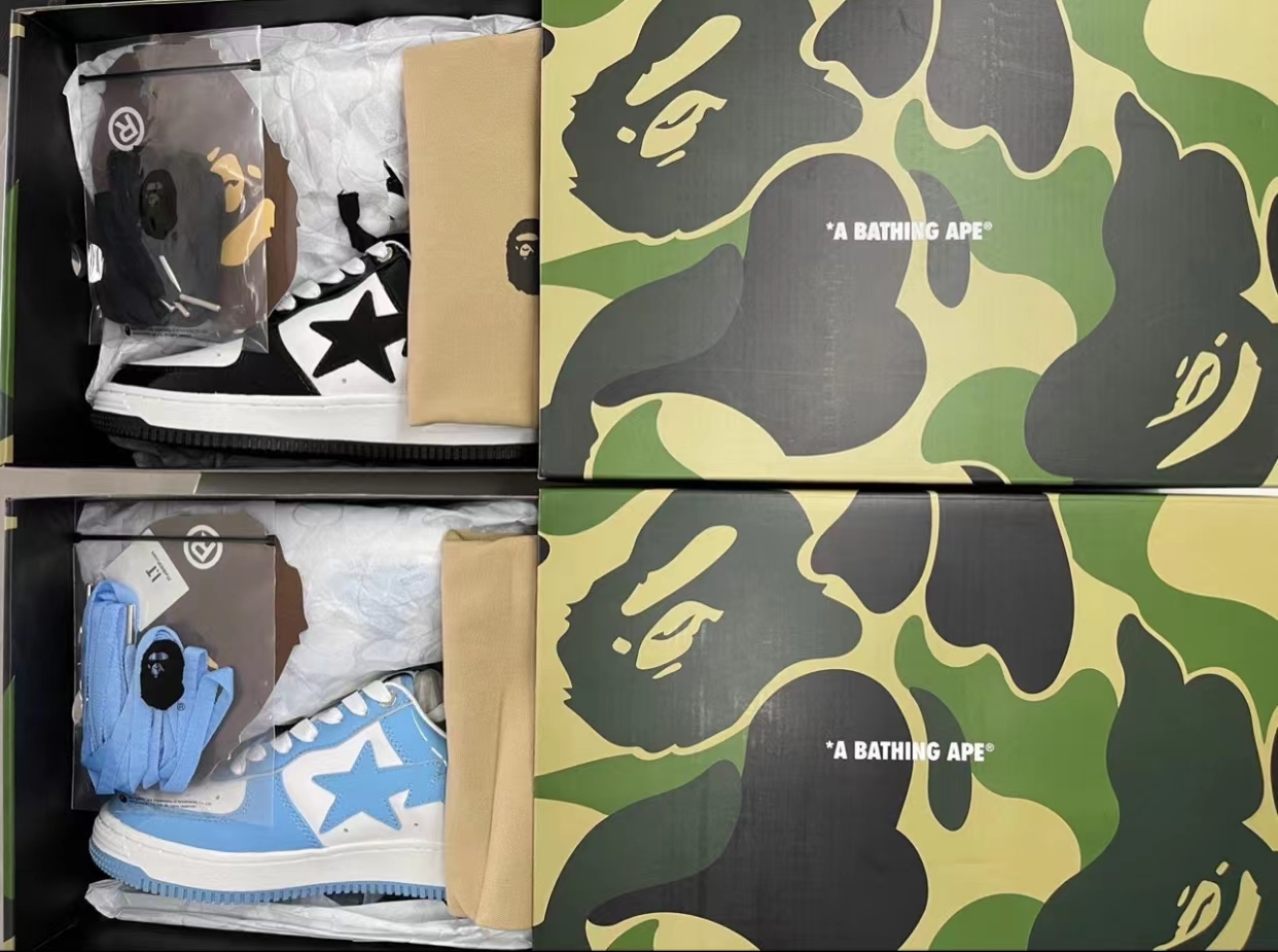 A Bathing Ape Bape Sta Low Black White 1G70-109-0001 review R***