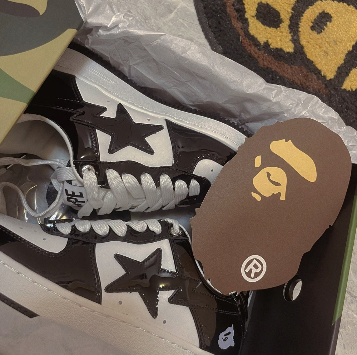 A Bathing Ape Bape Sta Low Black White 1G70-109-0001 review T***