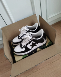 A Bathing Ape Bape Sta Low Black White 1G70-109-0001 review 0