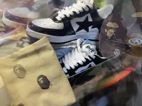 A Bathing Ape Bape Sta Low Black White 1G70-109-0001 review 0