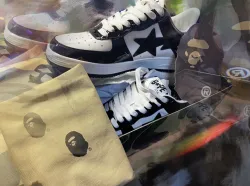 A Bathing Ape Bape Sta Low Black White 1G70-109-0001 review K***