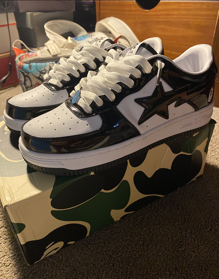 A Bathing Ape Bape Sta Low Black White 1G70-109-0001 review M***