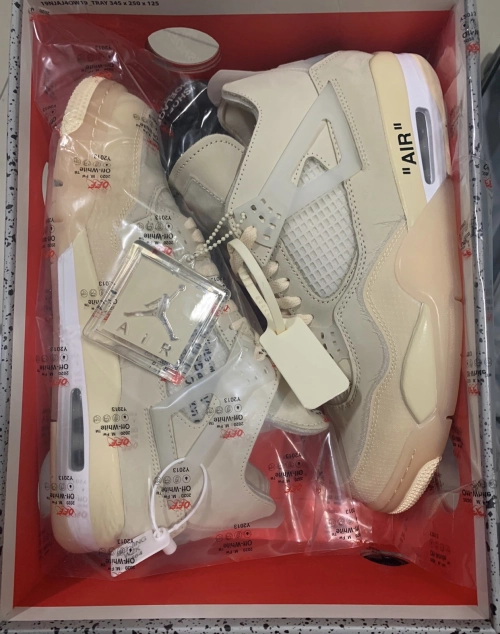 PK God Batch Air Jordan 4 Retro Off-White Sail  CV9388-100 review 