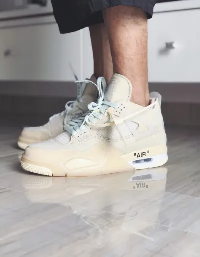 PK God Batch Air Jordan 4 Retro Off-White Sail  CV9388-100 review P*** 02
