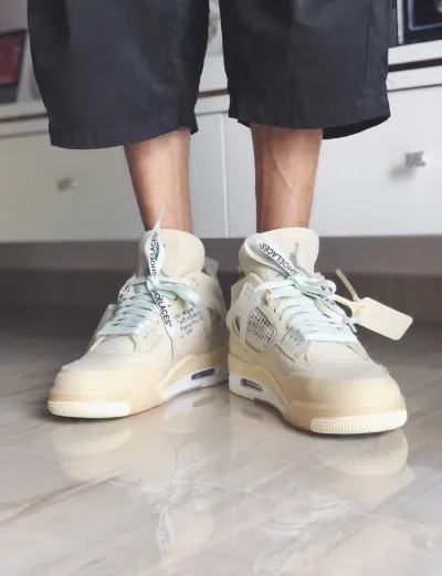 PK God Batch Air Jordan 4 Retro Off-White Sail  CV9388-100 review P*** 03