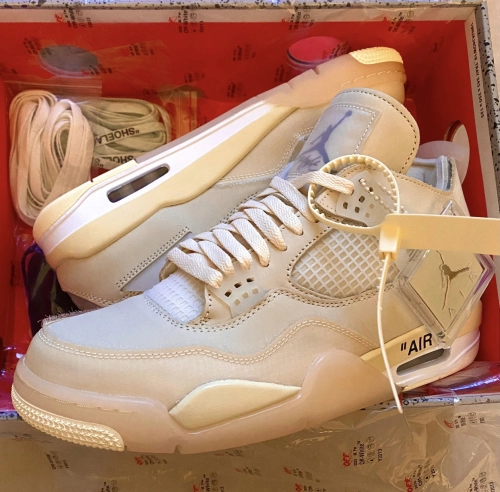 PK God Batch Air Jordan 4 Retro Off-White Sail  CV9388-100 review 