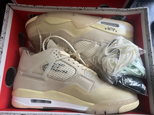 PK God Batch Air Jordan 4 Retro Off-White Sail  CV9388-100 review 