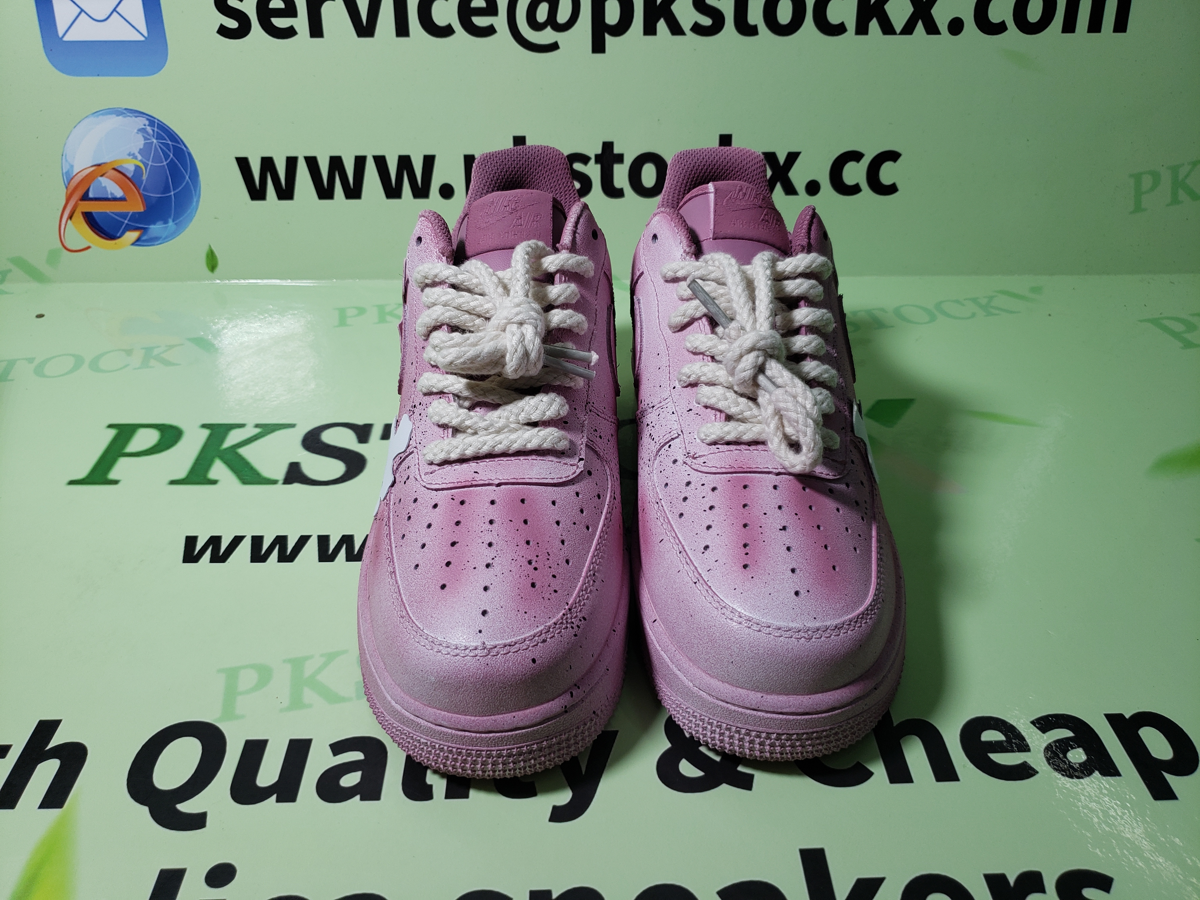PK God Batch Chrome Hearts x Air Force 1 pink (Special shoe box) review R*** 01