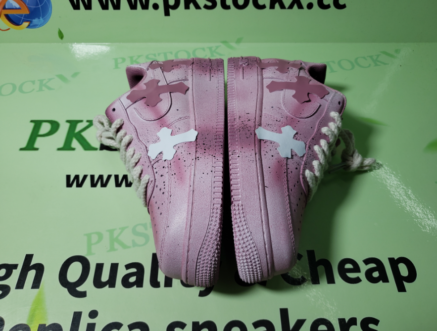 PK God Batch Chrome Hearts x Air Force 1 pink (Special shoe box) review R*** 03
