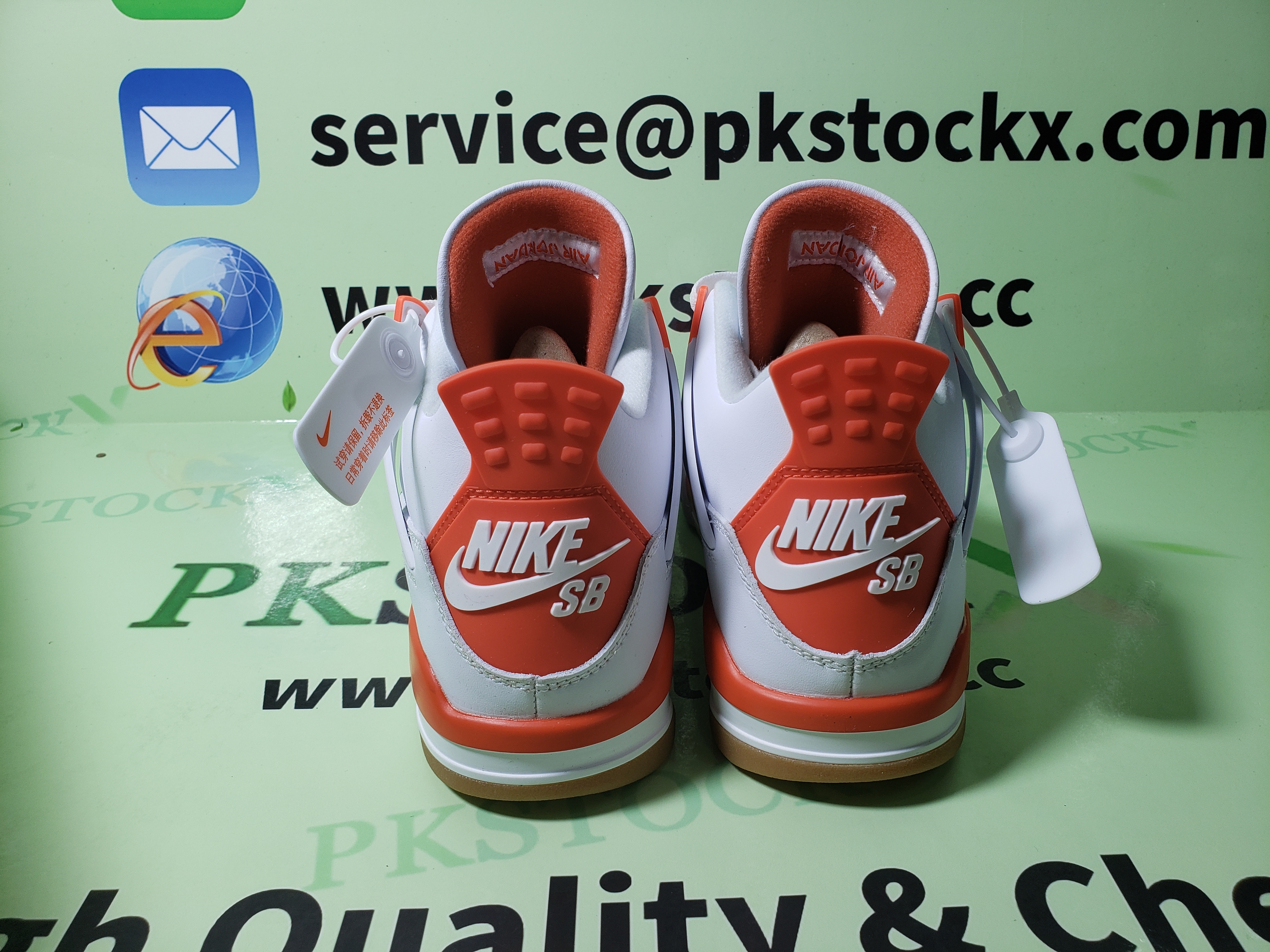 PK God Batch Nike SB x Air Jordan 4 White Orange DR5415-108 review V*** 01