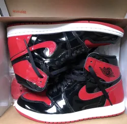 PK God Batch Air Jordan 1 High OG Bred Patent 555088-063 review G*** 01