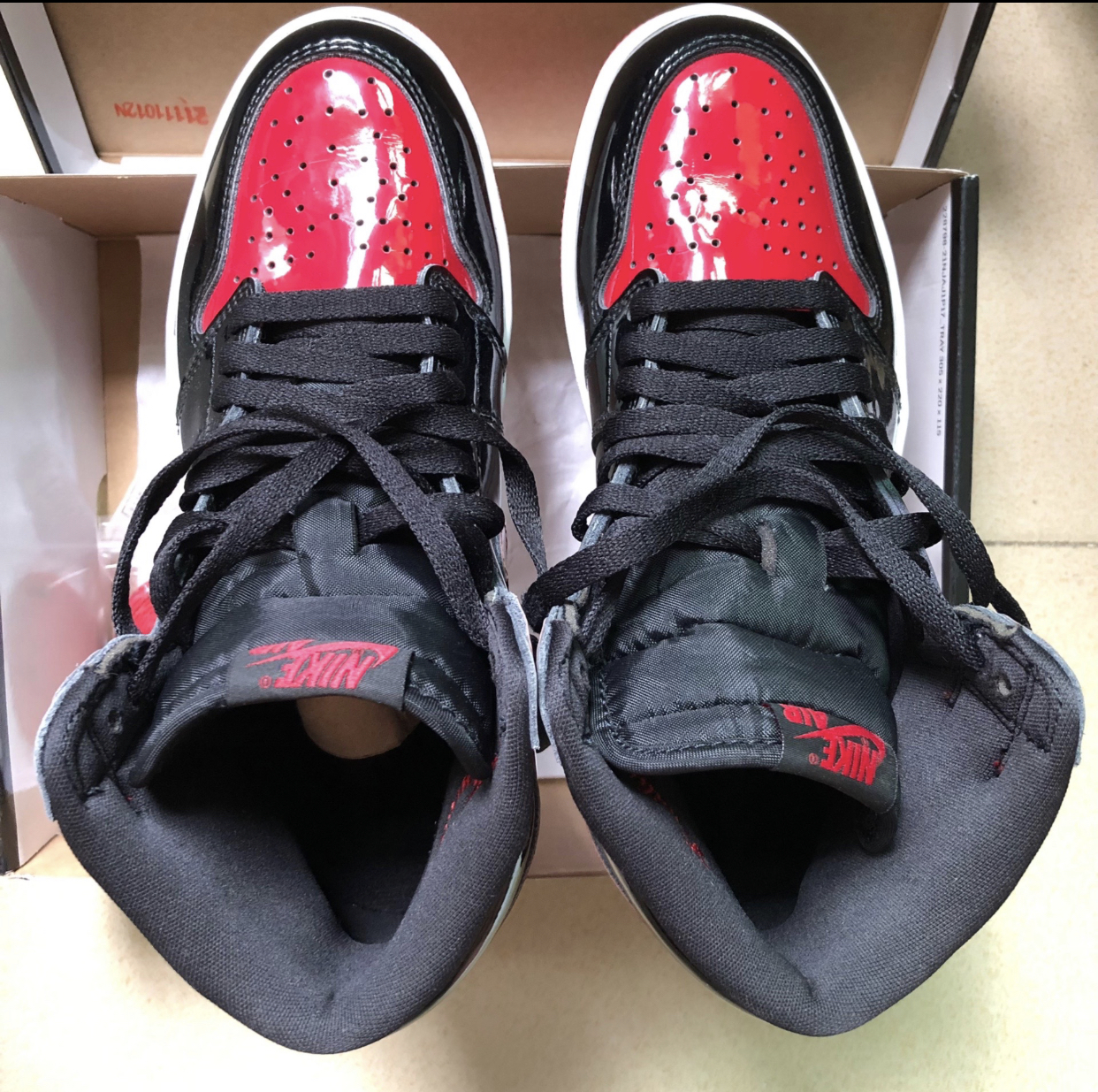 PK God Batch Air Jordan 1 High OG Bred Patent 555088-063 review G*** 01