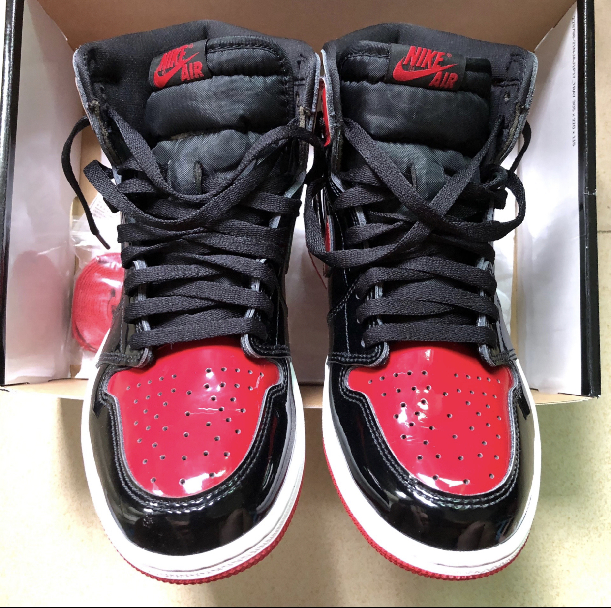 PK God Batch Air Jordan 1 High OG Bred Patent 555088-063 review G*** 02