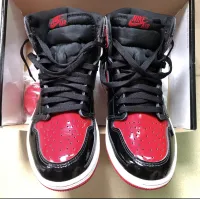 PK God Batch Air Jordan 1 High OG Bred Patent 555088-063 review 2