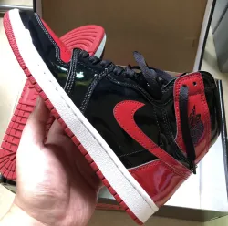 PK God Batch Air Jordan 1 High OG Bred Patent 555088-063 review G*** 05