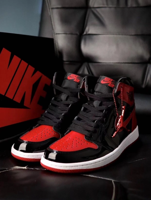 PK God Batch Air Jordan 1 High OG Bred Patent 555088-063 review 