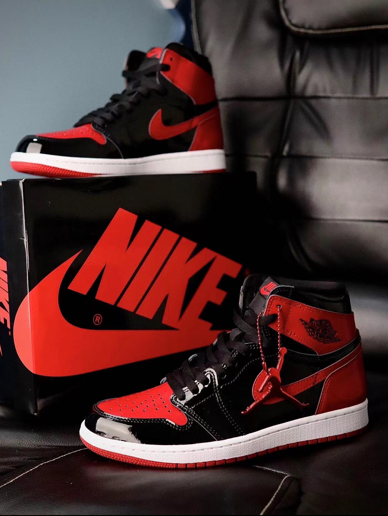 PK God Batch Air Jordan 1 High OG Bred Patent 555088-063 review R*** 01