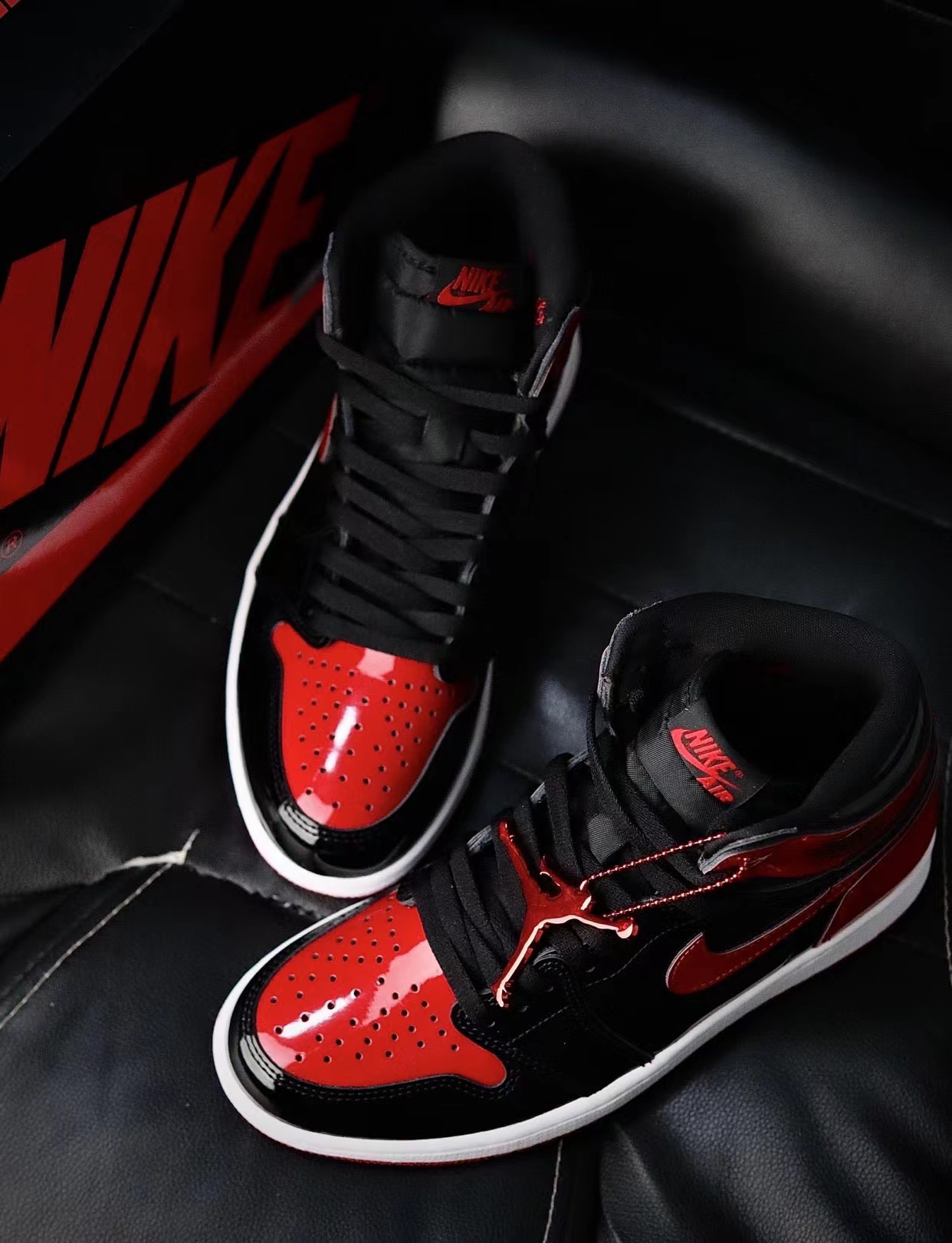PK God Batch Air Jordan 1 High OG Bred Patent 555088-063 review R*** 02