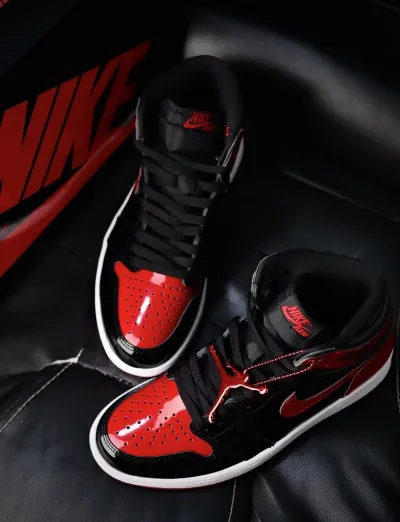 PK God Batch Air Jordan 1 High OG Bred Patent 555088-063 review R*** 02