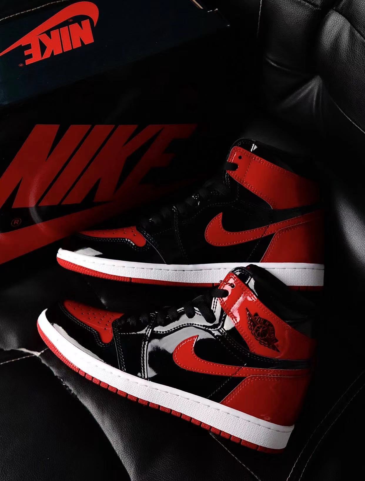 PK God Batch Air Jordan 1 High OG Bred Patent 555088-063 review R*** 03