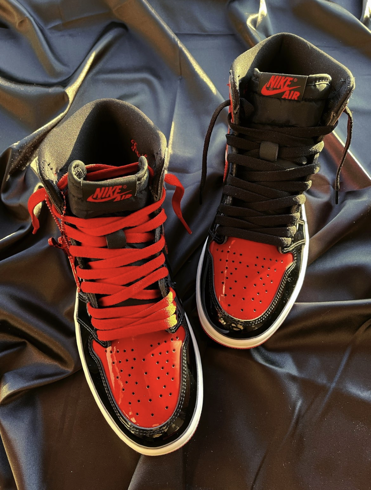 PK God Batch Air Jordan 1 High OG Bred Patent 555088-063 review T*** 01