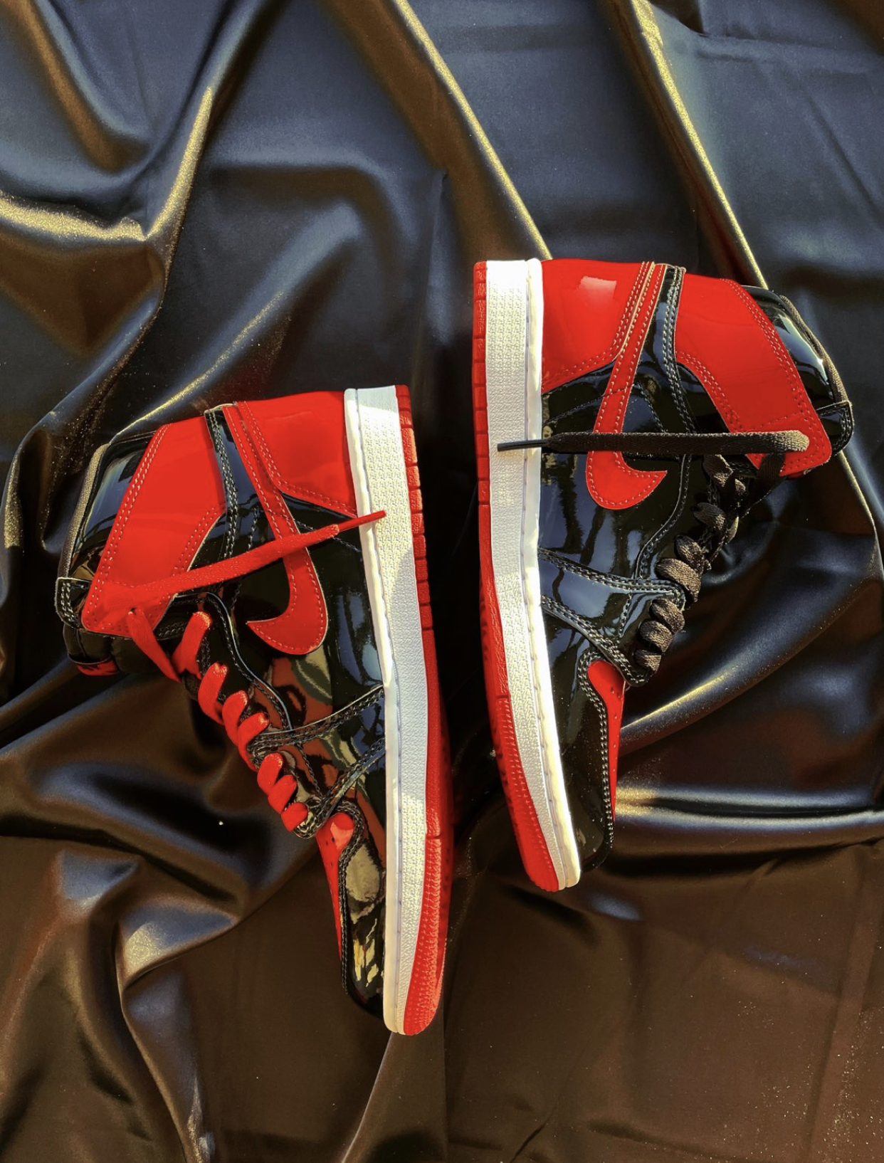 PK God Batch Air Jordan 1 High OG Bred Patent 555088-063 review T*** 02