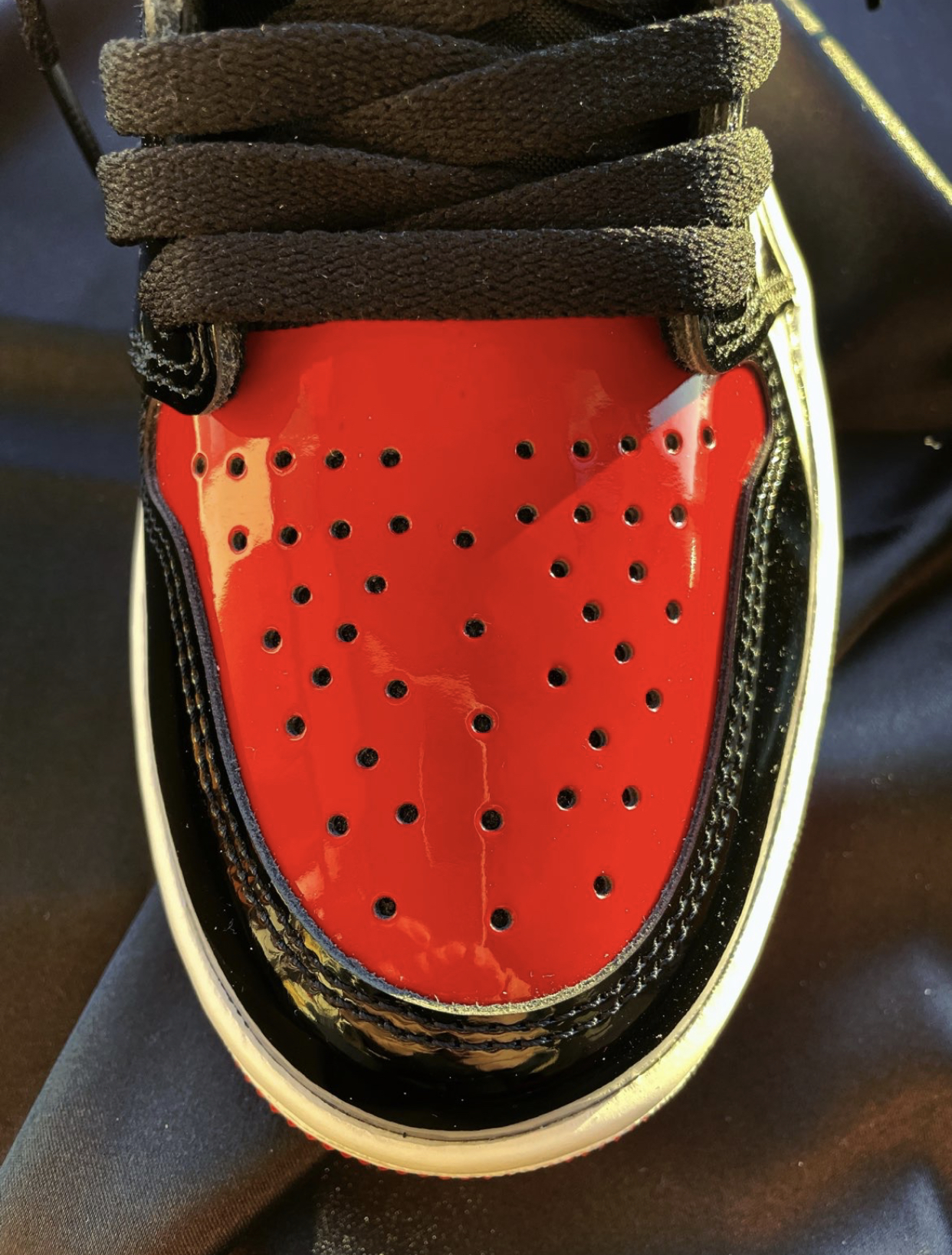 PK God Batch Air Jordan 1 High OG Bred Patent 555088-063 review T*** 03