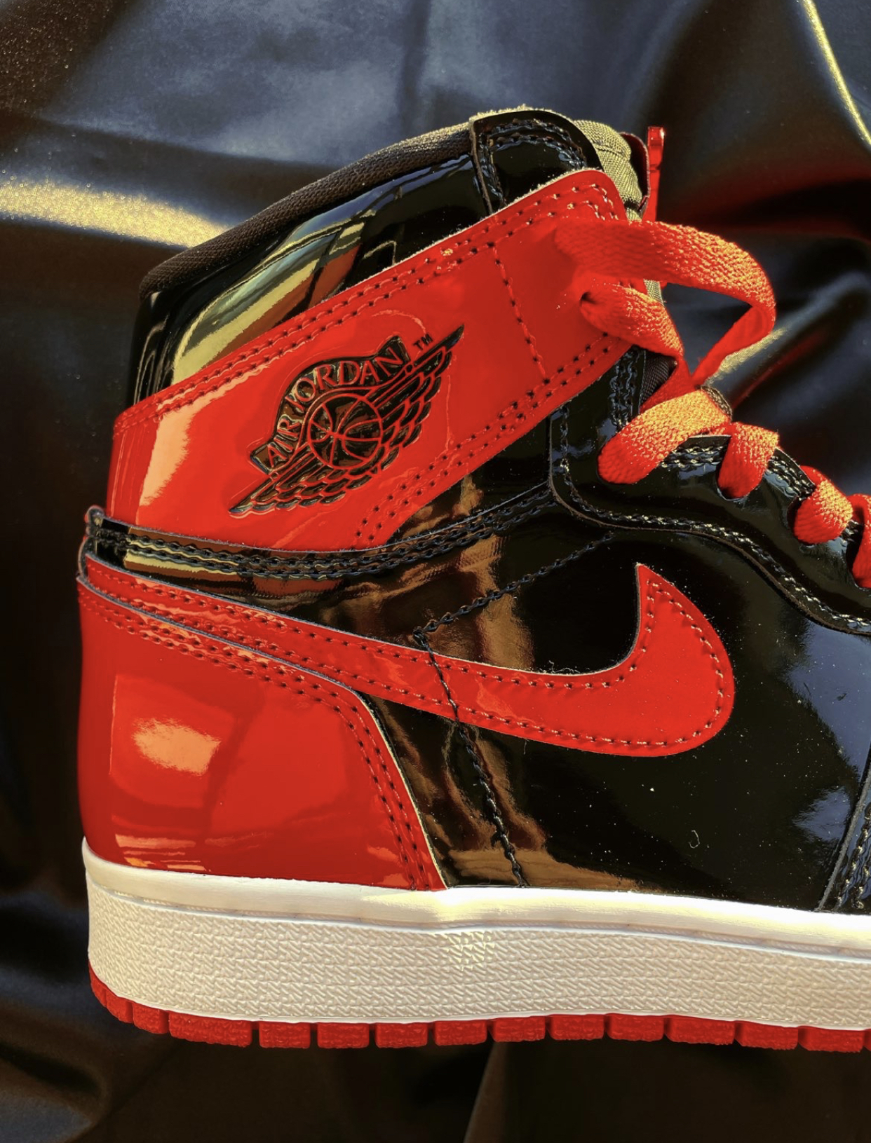 PK God Batch Air Jordan 1 High OG Bred Patent 555088-063 review T*** 04