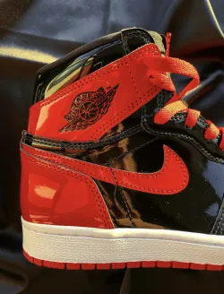 PK God Batch Air Jordan 1 High OG Bred Patent 555088-063 review T*** 05