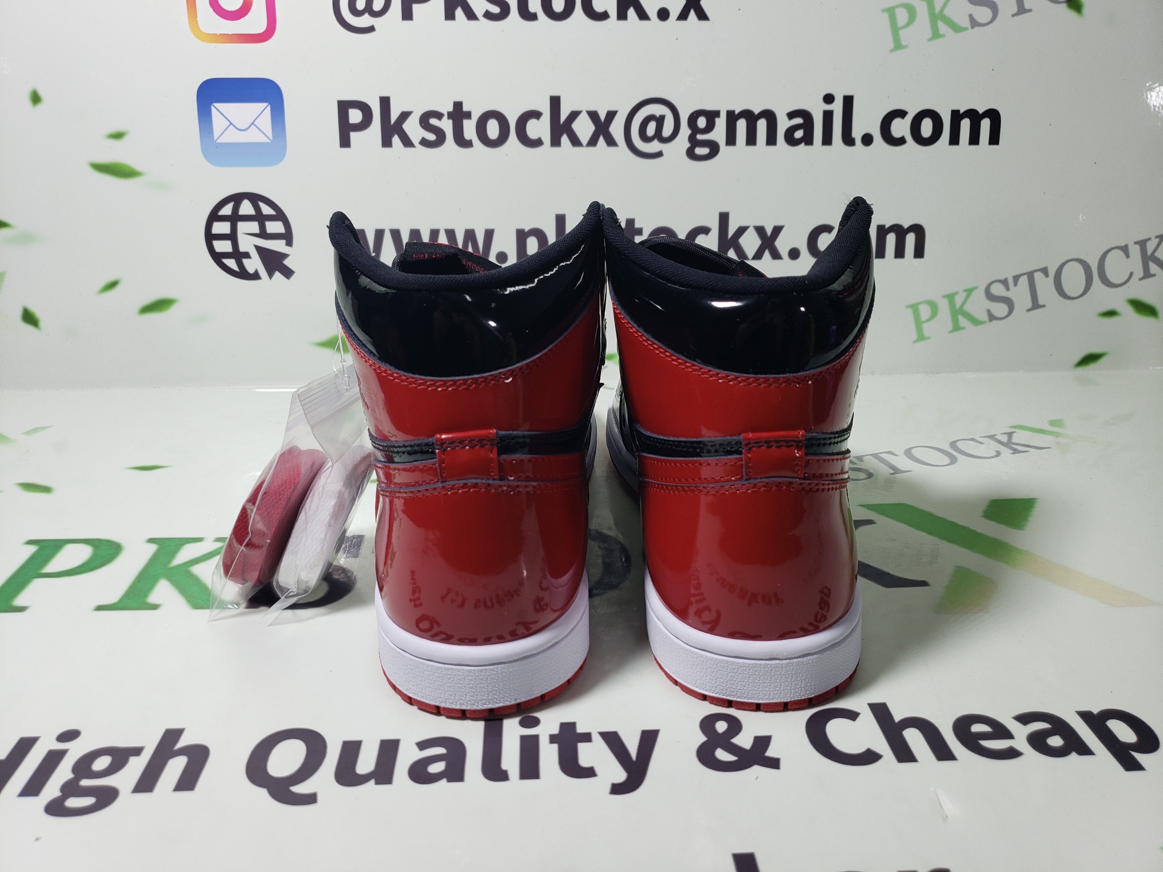 PK God Batch Air Jordan 1 High OG Bred Patent 555088-063 review T*** 01