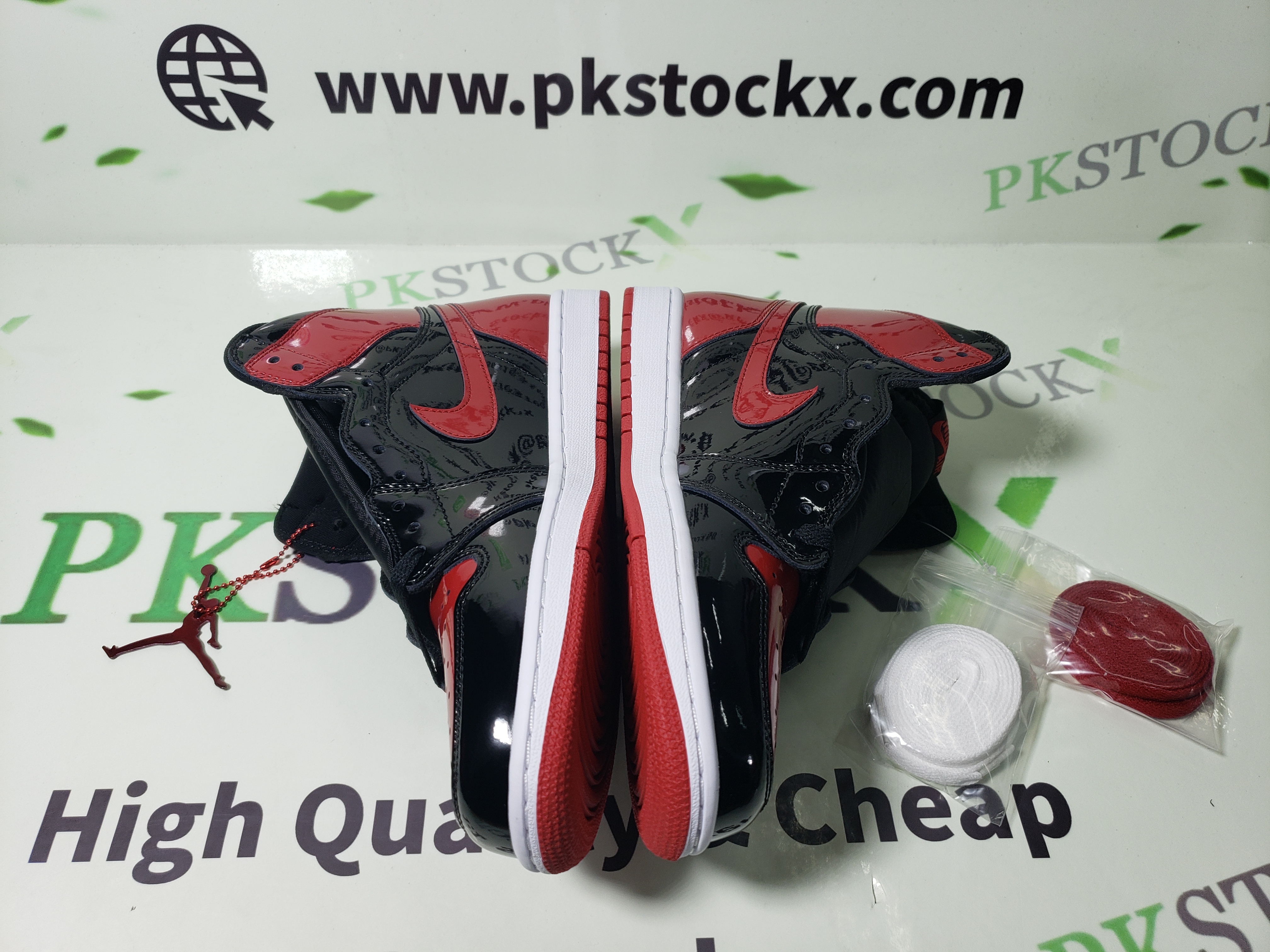 PK God Batch Air Jordan 1 High OG Bred Patent 555088-063 review T*** 03