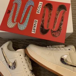 PK God Batch Nike Air Force 1 Low Travis Scott Sail AQ4211-101 review F*** 01