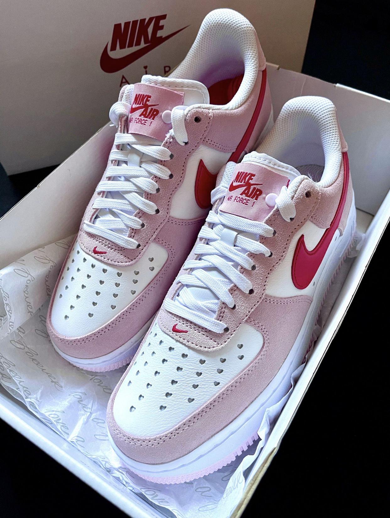 PK God Batch Nike Air Force 1 07 QS Valentine's Day Love Letter DD3384-600 review J*** 00
