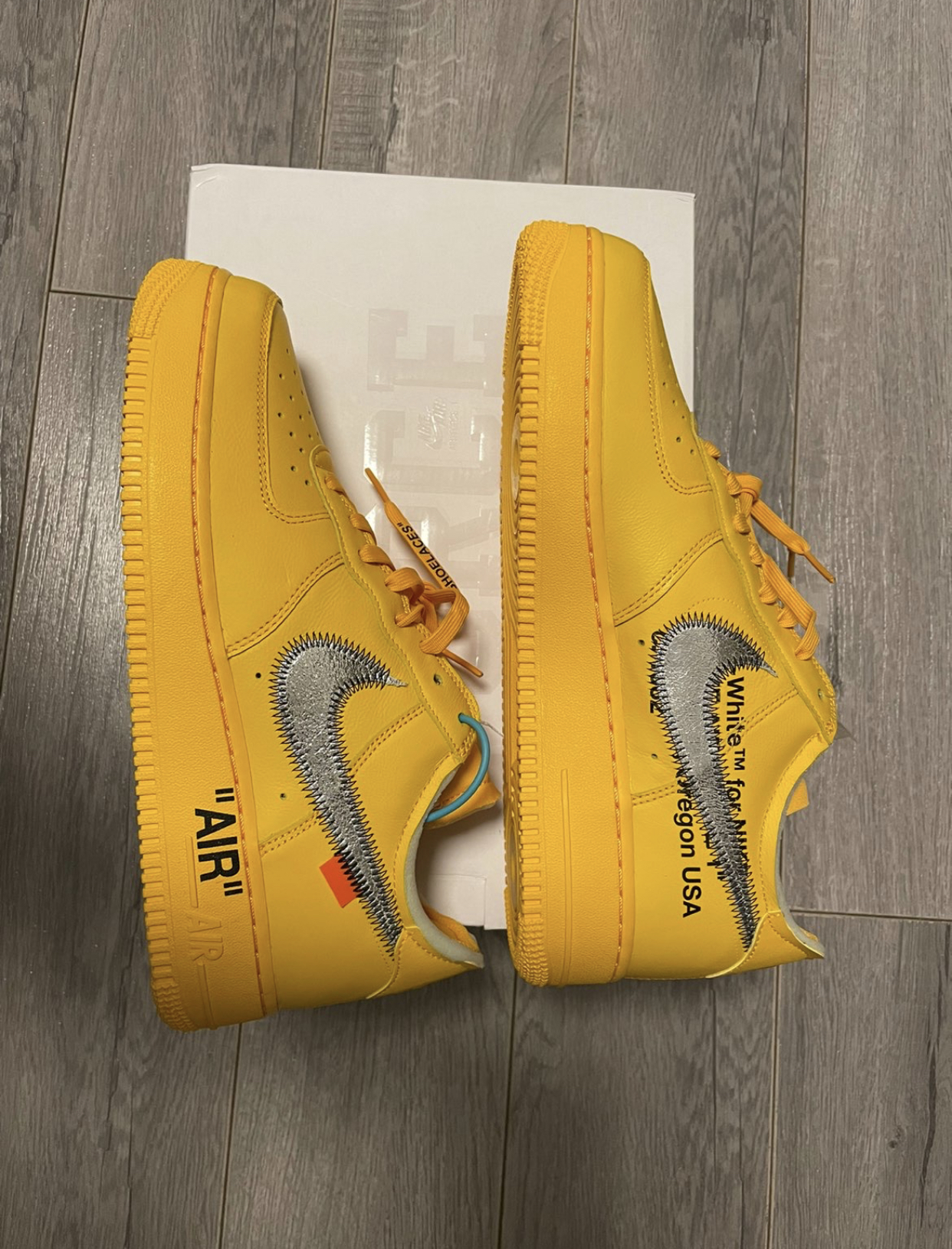 PK God Batch Nike Air Force 1 Low OFF-WHITE University Gold Metallic Silver DD1876-700 review T*** 04