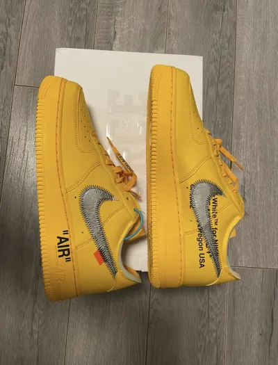 PK God Batch Nike Air Force 1 Low OFF-WHITE University Gold Metallic Silver DD1876-700 review T*** 04