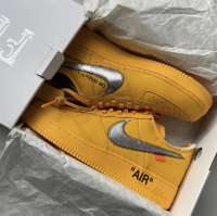 PK God Batch Nike Air Force 1 Low OFF-WHITE University Gold Metallic Silver DD1876-700 review 0