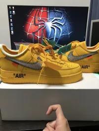PK God Batch Nike Air Force 1 Low OFF-WHITE University Gold Metallic Silver DD1876-700 review 1