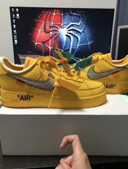 PK God Batch Nike Air Force 1 Low OFF-WHITE University Gold Metallic Silver DD1876-700 review K*** 02