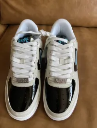 PK God Batch A Bathing Ape Sta X Marvel CREAM/BLACK/BLUE Fashion Skate Shoes 1I73-191-906 review 1