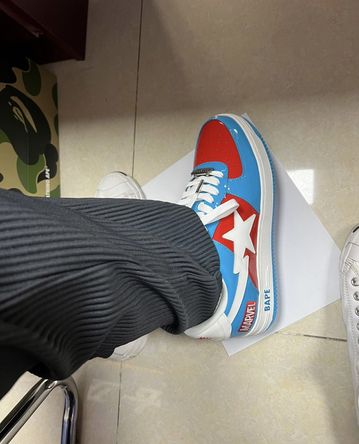 PK God Batch A Bathing Ape BAPE X MARVEL CAPTAIN AMERICA BAPE STA 1I73-191-903 review R***