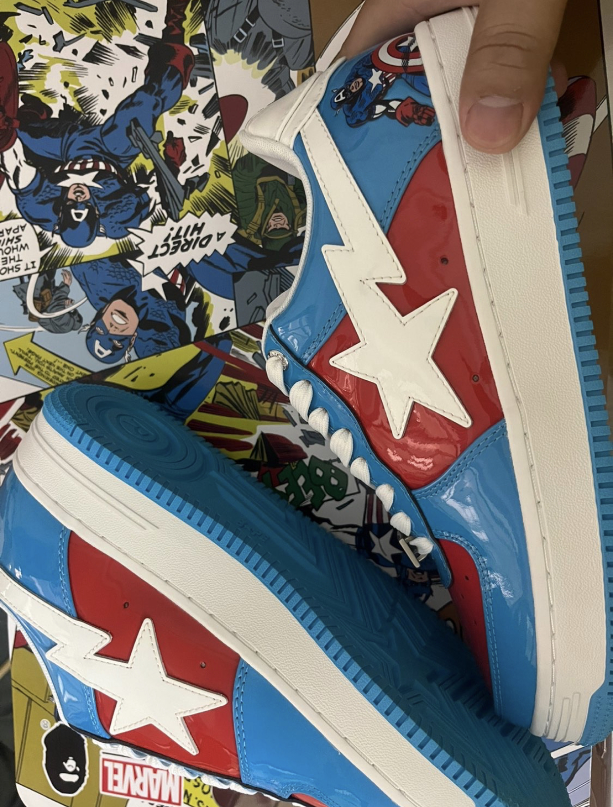 PK God Batch A Bathing Ape BAPE X MARVEL CAPTAIN AMERICA BAPE STA 1I73-191-903 review F*** 01