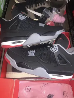 PK God Batch Air Jordan 4 Retro Bred 308497-060  review H*** 01